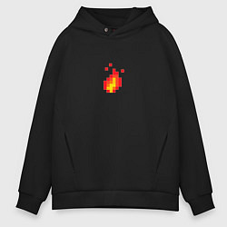 Толстовка оверсайз мужская 8 Bit Digital Fire, цвет: черный