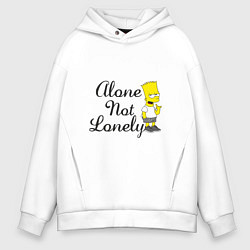Толстовка оверсайз мужская Alone not lonely Барт, цвет: белый