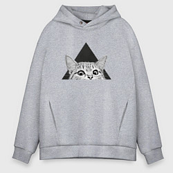 Толстовка оверсайз мужская Космокот 0004, цвет: меланж