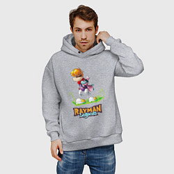 Толстовка оверсайз мужская Уставший Rayman, цвет: меланж — фото 2