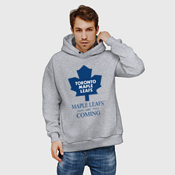 Толстовка оверсайз мужская Toronto Maple Leafs are coming Торонто Мейпл Лифс, цвет: меланж — фото 2