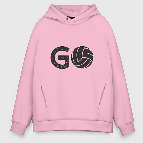 Мужское худи оверсайз Go Volleyball / Светло-розовый – фото 1