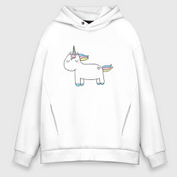 Толстовка оверсайз мужская Unicorn Attack, цвет: белый