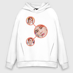 Толстовка оверсайз мужская Jimin Boy With Luv, цвет: белый