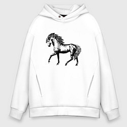 Толстовка оверсайз мужская Мустанг Лошадь, цвет: белый