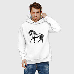 Толстовка оверсайз мужская Мустанг Лошадь, цвет: белый — фото 2