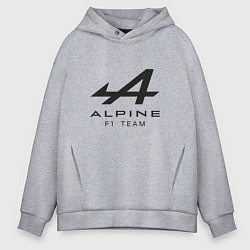 Толстовка оверсайз мужская Alpine F1 team Black Logo, цвет: меланж