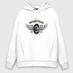 Толстовка оверсайз мужская Motorcycle Parts and Accessories, цвет: белый