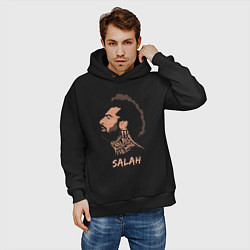 Толстовка оверсайз мужская Мохаммед Салах, Mohamed Salah, цвет: черный — фото 2
