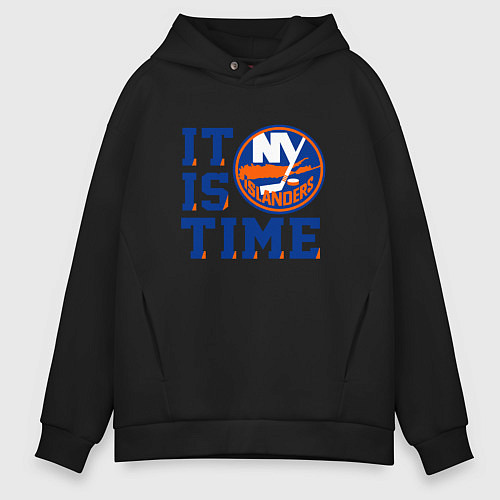 Мужское худи оверсайз It Is New York Islanders Time Нью Йорк Айлендерс / Черный – фото 1