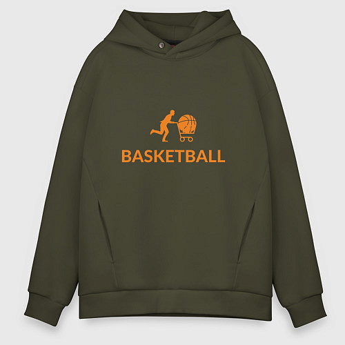 Мужское худи оверсайз Buy Basketball / Хаки – фото 1