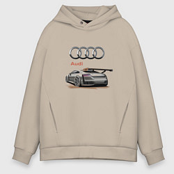 Толстовка оверсайз мужская Audi Racing team, цвет: миндальный