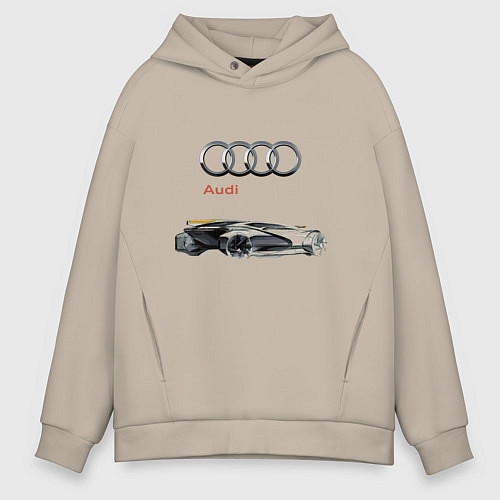 Мужское худи оверсайз Audi Concept Sketch / Миндальный – фото 1