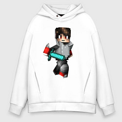 Толстовка оверсайз мужская Minecraft Warrior Hero, цвет: белый