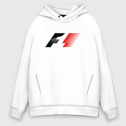 Толстовка оверсайз мужская F1 Формула 1 Большое лого, цвет: белый