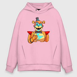 Толстовка оверсайз мужская Five Nights at Freddys: Security Breach - Глэмрок, цвет: светло-розовый