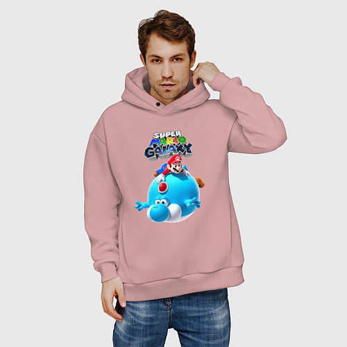 Мужское худи оверсайз Super Mario Galaxy Nintendo / Пыльно-розовый – фото 3
