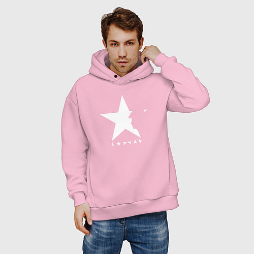 Мужское худи оверсайз David bowie, / Светло-розовый – фото 3