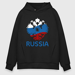 Толстовка оверсайз мужская Russia, цвет: черный