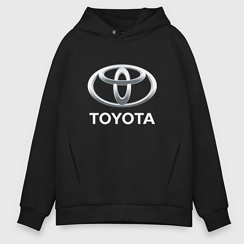 Мужское худи оверсайз TOYOTA 3D Logo / Черный – фото 1