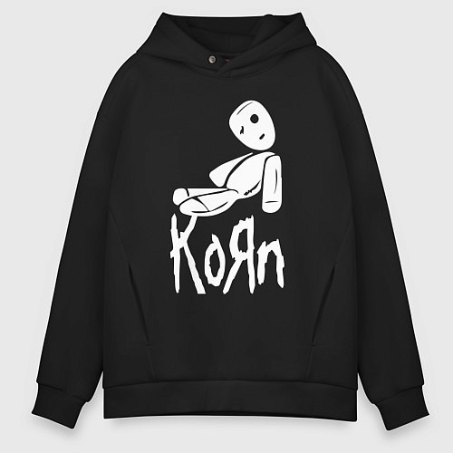 Мужское худи оверсайз Korn КоРн / Черный – фото 1