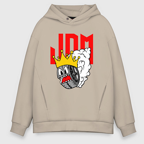 Мужское худи оверсайз JDM Wheel King / Миндальный – фото 1