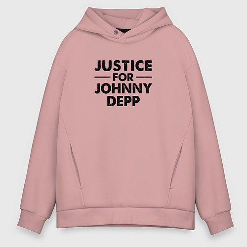 Мужское худи оверсайз Справедливость для Джонни Деппа / Пыльно-розовый – фото 1