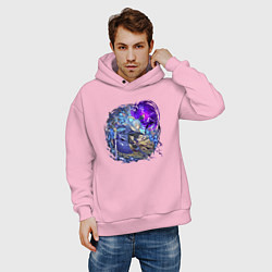 Толстовка оверсайз мужская Римуру в бою, цвет: светло-розовый — фото 2