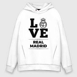 Толстовка оверсайз мужская Real Madrid Love Классика, цвет: белый