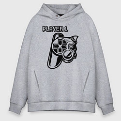 Толстовка оверсайз мужская Player 1 парная, цвет: меланж