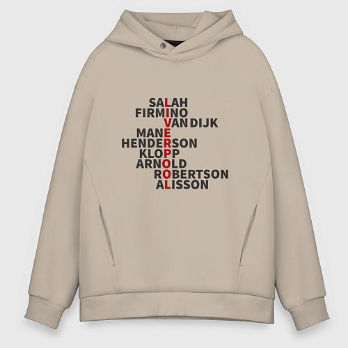 Мужское худи оверсайз Liverpool Players / Миндальный – фото 1