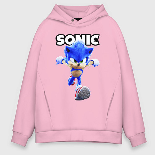 Мужское худи оверсайз Sonic the Hedgehog 2 / Светло-розовый – фото 1