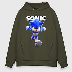 Толстовка оверсайз мужская Sonic the Hedgehog 2022, цвет: хаки