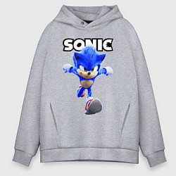 Толстовка оверсайз мужская Sonic the Hedgehog 2022, цвет: меланж