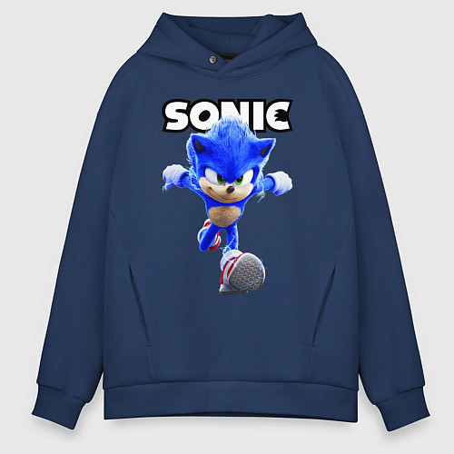 Мужское худи оверсайз Sonic the Hedgehog 2022 / Тёмно-синий – фото 1