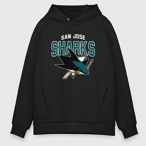Мужское худи оверсайз SAN JOSE SHARKS NHL / Черный – фото 1