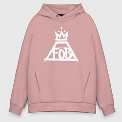Толстовка оверсайз мужская Fall Out Boy FOB logo, цвет: пыльно-розовый