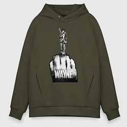 Толстовка оверсайз мужская Wayne fuck, цвет: хаки