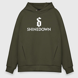 Толстовка оверсайз мужская Shinedown логотип с эмблемой, цвет: хаки