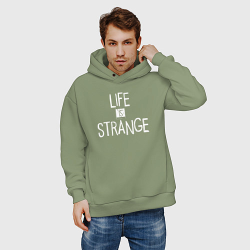 Мужское худи оверсайз Life Is Strange - лого / Авокадо – фото 3