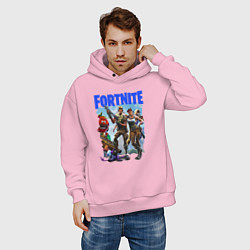Толстовка оверсайз мужская FORTNITE ПЕРСОНАЖИ ИГРЫ, цвет: светло-розовый — фото 2