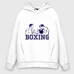 Толстовка оверсайз мужская Бокс Boxing is cool, цвет: белый