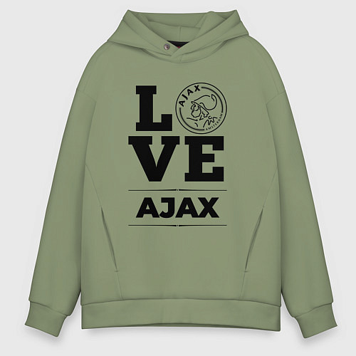 Мужское худи оверсайз Ajax Love Классика / Авокадо – фото 1