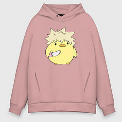 Толстовка оверсайз мужская Опасный Бакуго My Hero Academia, цвет: пыльно-розовый