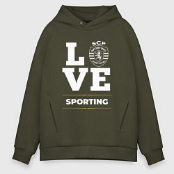 Толстовка оверсайз мужская Sporting Love Classic, цвет: хаки