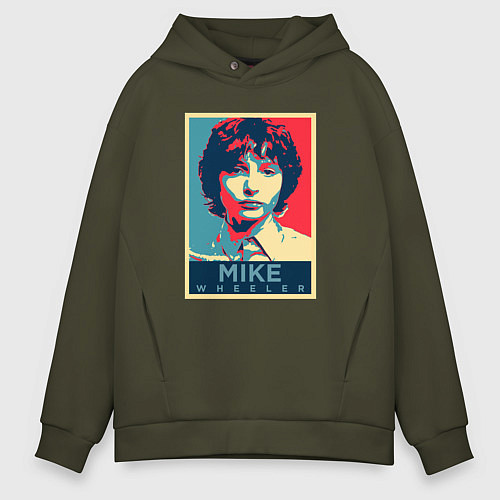 Мужское худи оверсайз Stranger Things Майк / Хаки – фото 1