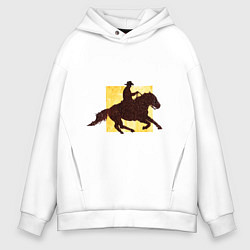 Толстовка оверсайз мужская Конный Спорт Вестерн, цвет: белый