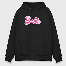 Толстовка оверсайз мужская Barbie logo, цвет: черный