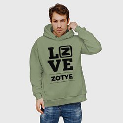 Толстовка оверсайз мужская Zotye Love Classic, цвет: авокадо — фото 2