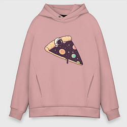 Толстовка оверсайз мужская Space - Pizza, цвет: пыльно-розовый